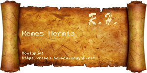 Remes Hermia névjegykártya